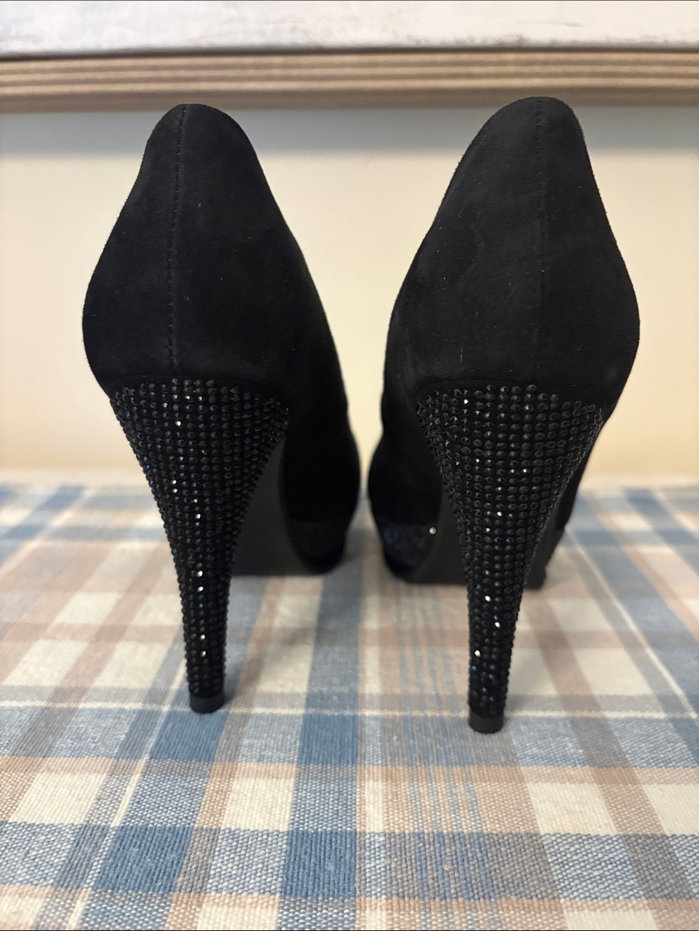 Roberta di Camerino Black Suede Platform Pumps Heels 6.5 - Picture 9 of 14